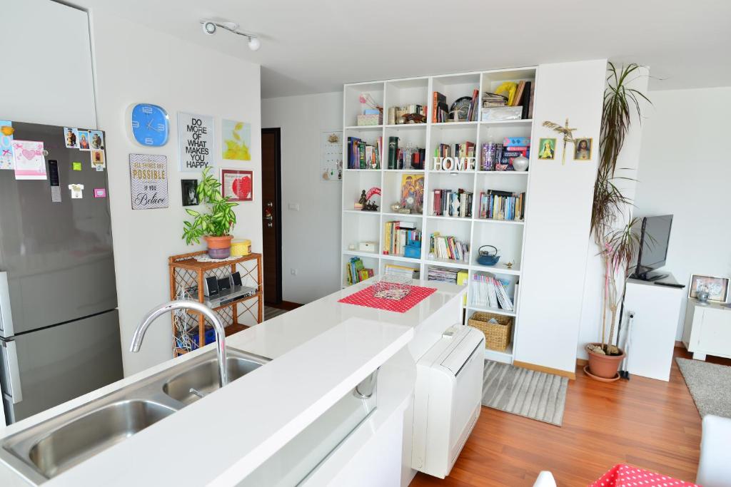 kuchnia ze zlewem i blatem w obiekcie Rita Exclusive Apartments with Parking w mieście Zadar