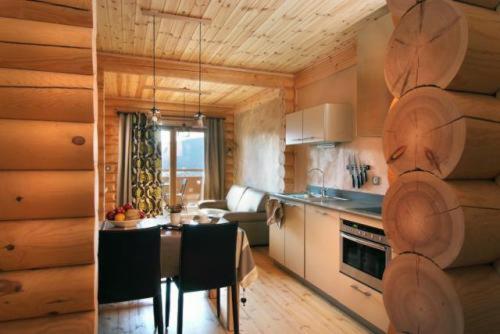 Kuchyň nebo kuchyňský kout v ubytování Chalet Ana & SPA