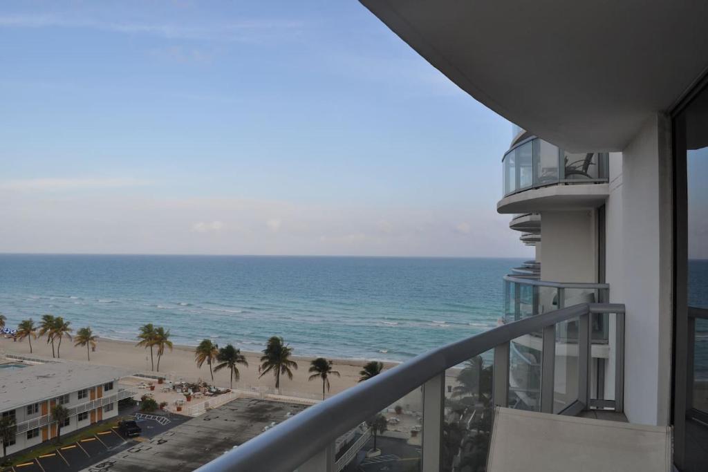 a view of the ocean from the balcony of a condo at Marenas 2 Bed 907 in Miami Beach
