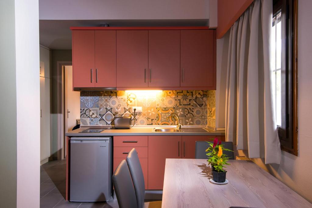 Kuchyň nebo kuchyňský kout v ubytování Hotel Pegasus-Adult Friendly