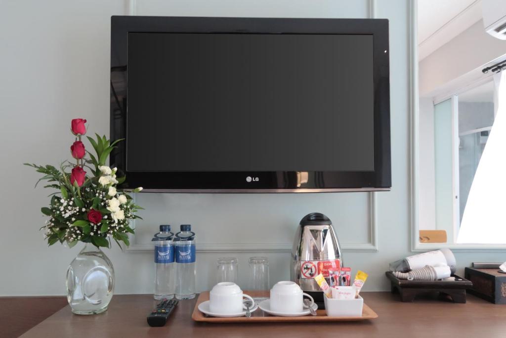 TV a/nebo společenská místnost v ubytování Adema Boutique Karon