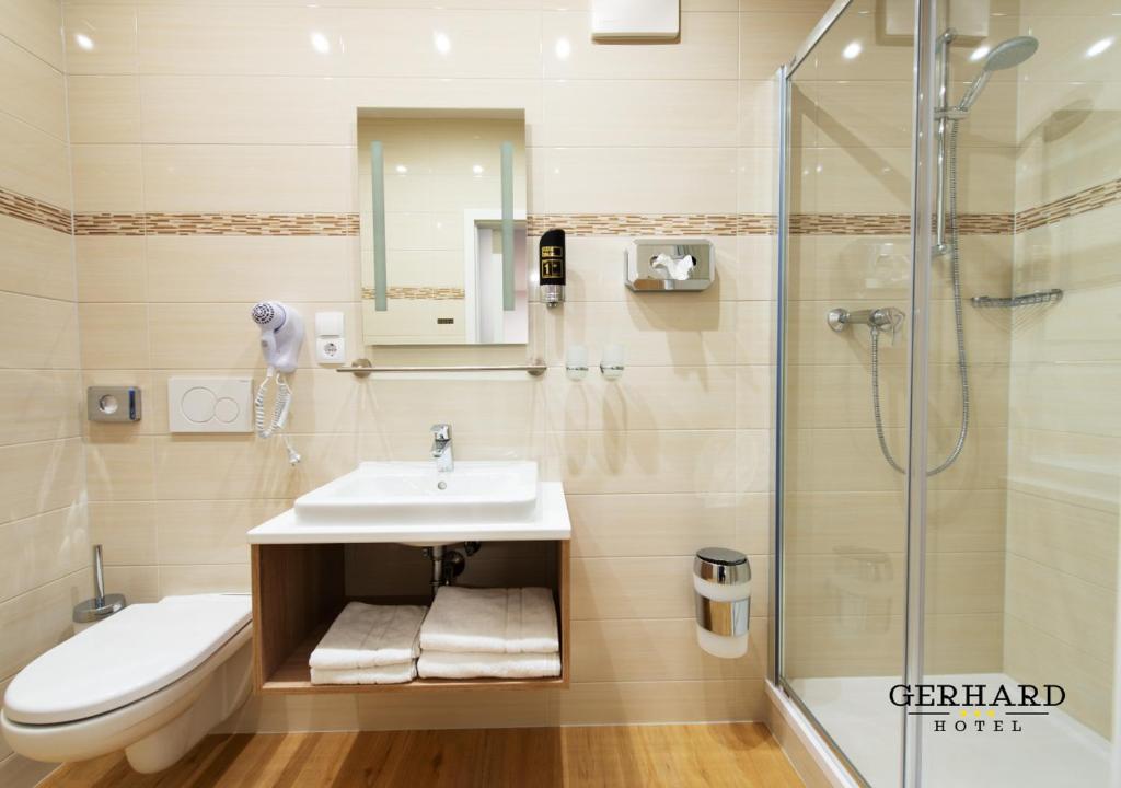 Koupelna v ubytování Hotel Gerhard