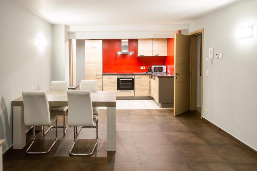 Kuchyň nebo kuchyňský kout v ubytování Wellness Apart Hotel