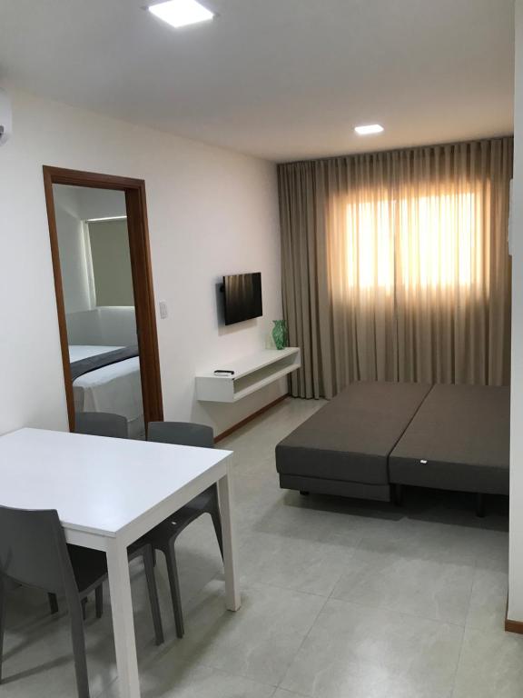 Postel nebo postele na pokoji v ubytování Apartamento Completo Jatiúca