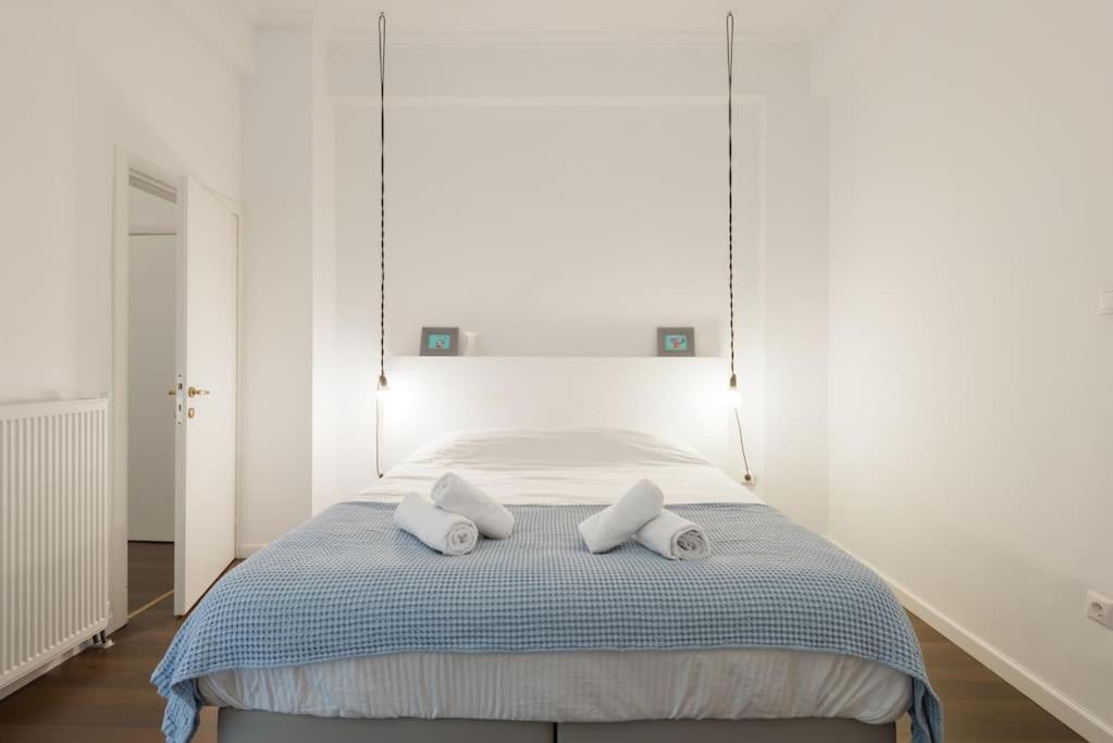 Posteľ alebo postele v izbe v ubytovaní Roman market- upper Aristotelous sq luxury apartment