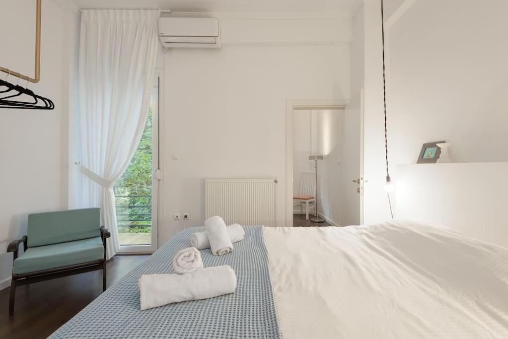 Posteľ alebo postele v izbe v ubytovaní Roman market- upper Aristotelous sq luxury apartment