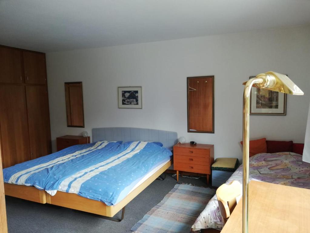 Una cama o camas en una habitación de Gepflegte Ferienwohnung mit traumhafter Aussicht