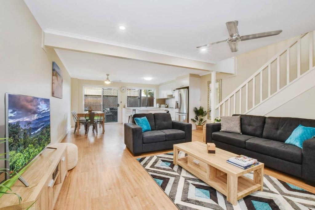A seating area at Central Mooloolaba 3 Bedroom Unit