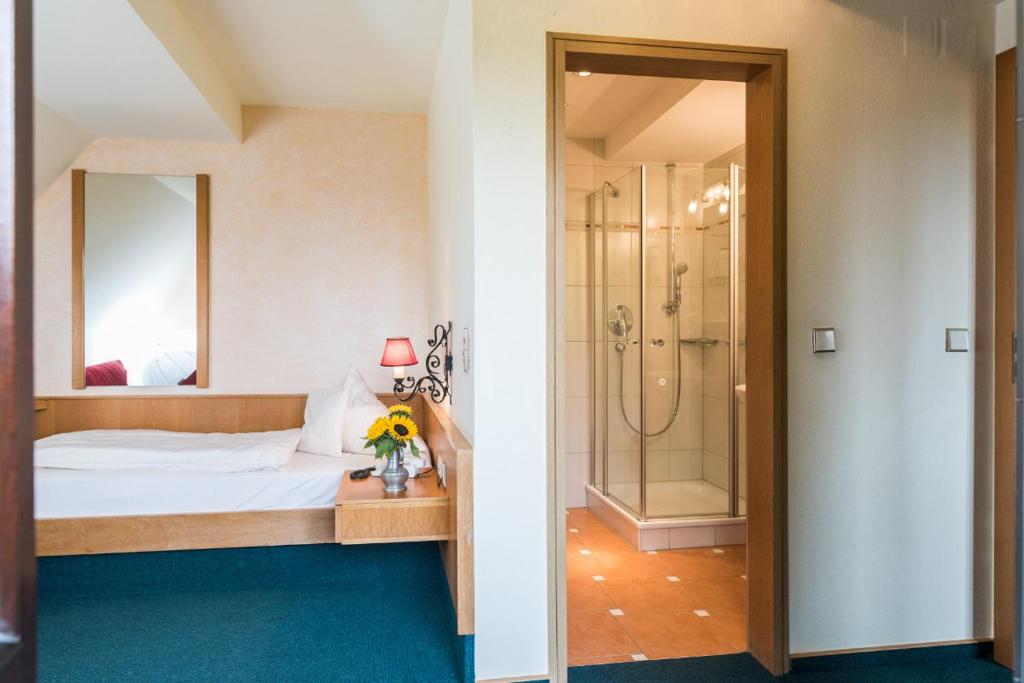 Koupelna v ubytování Hotel Stegner