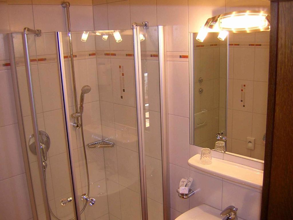 Koupelna v ubytování Hotel Stegner
