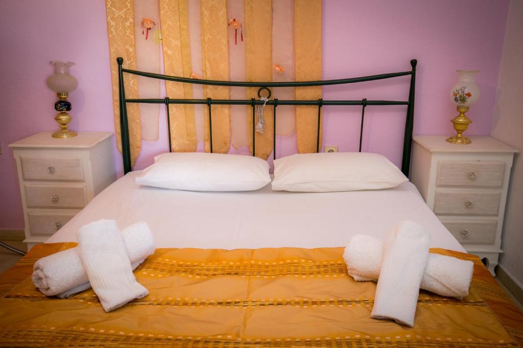 Postel nebo postele na pokoji v ubytování Apartment Evaggelia Sea View