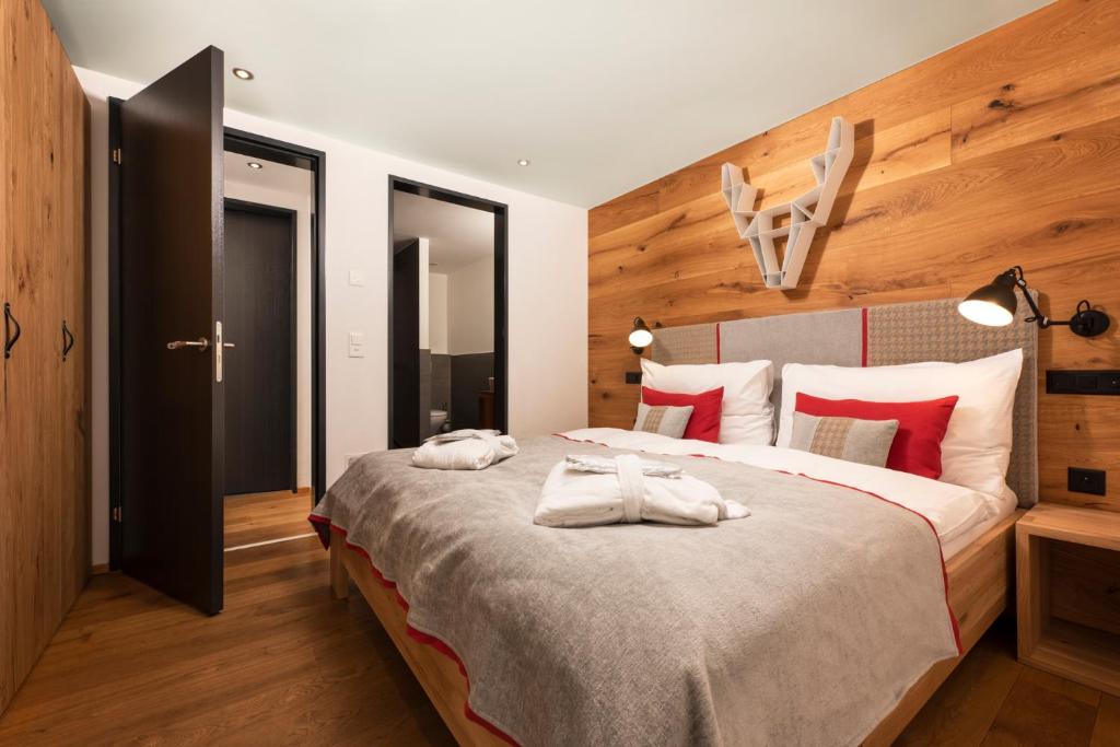 Postel nebo postele na pokoji v ubytování Chalet Nepomuk