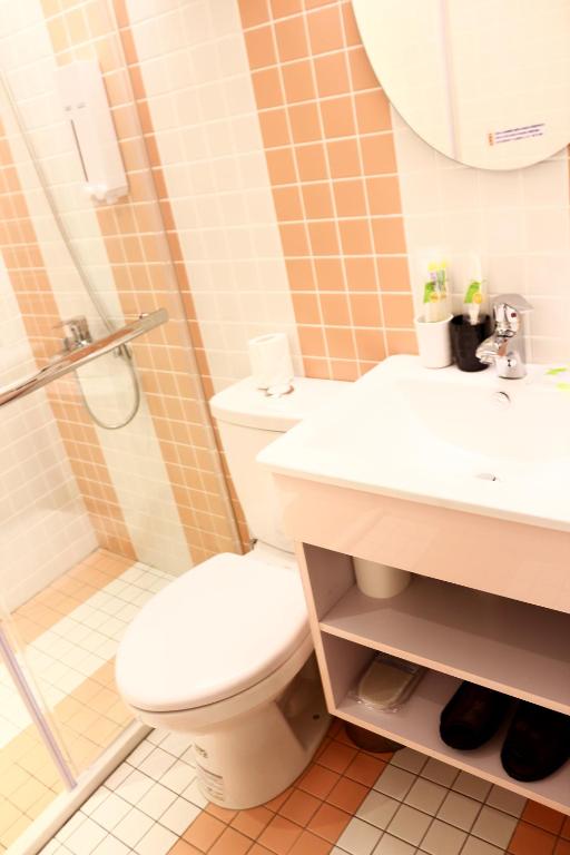 Koupelna v ubytování Haozhan Hotel