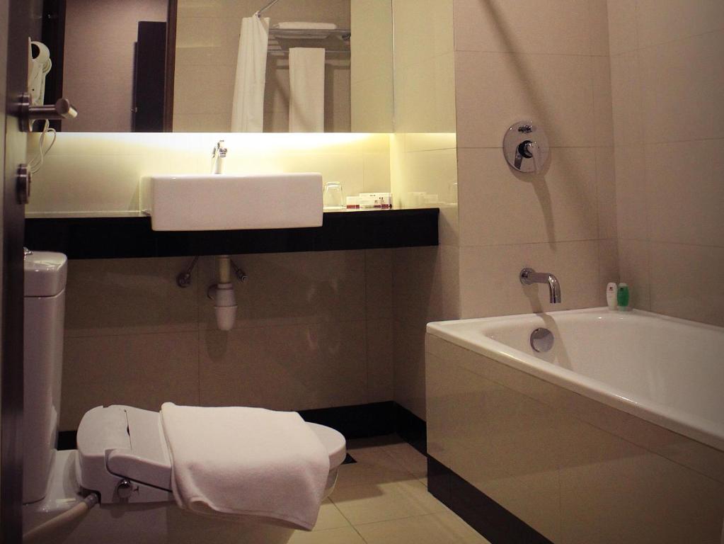 Koupelna v ubytování Biz Hotel Batam