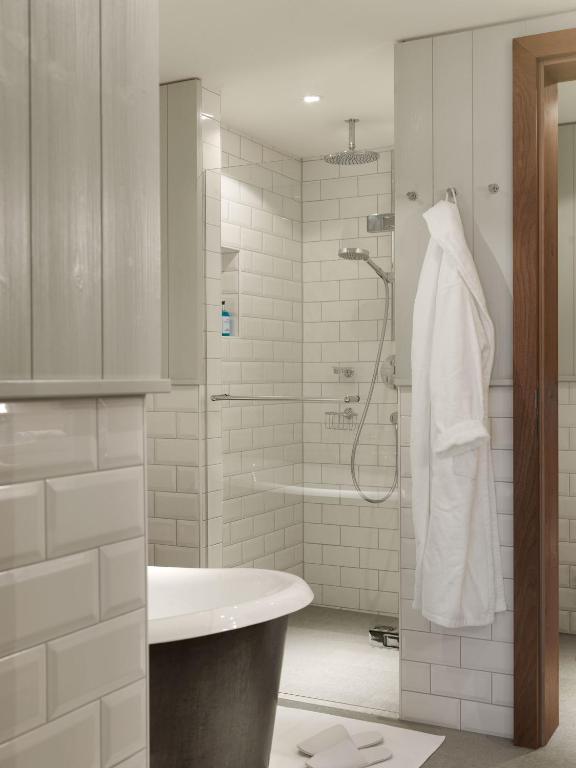 Koupelna v ubytování Löwen Hotel Montafon