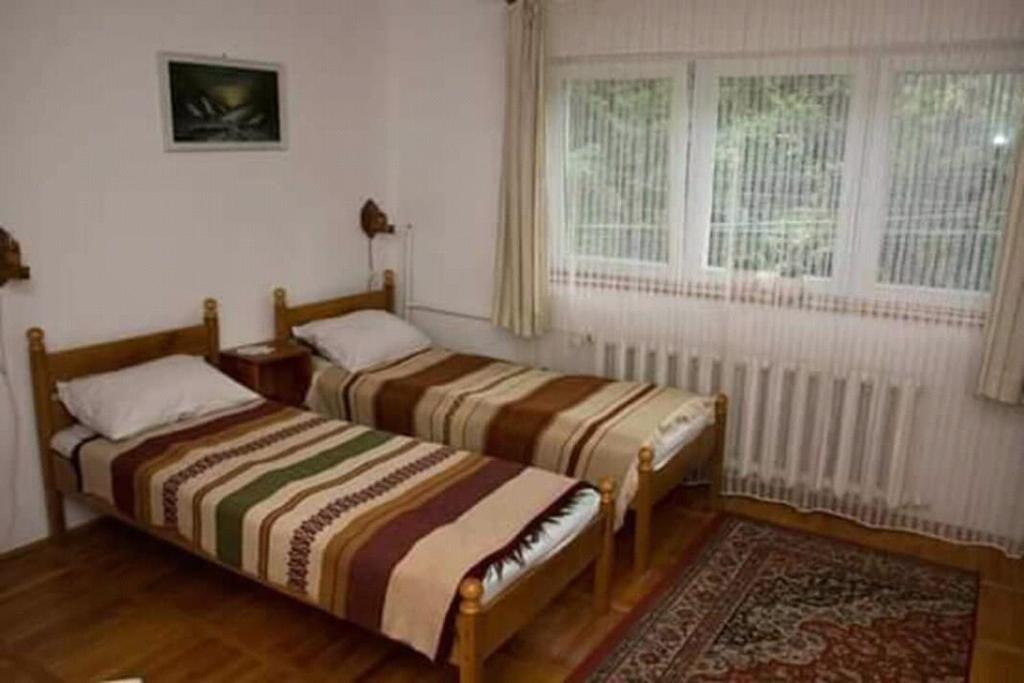 Postel nebo postele na pokoji v ubytování PENSIUNEA BORDÁS PANZIÓ