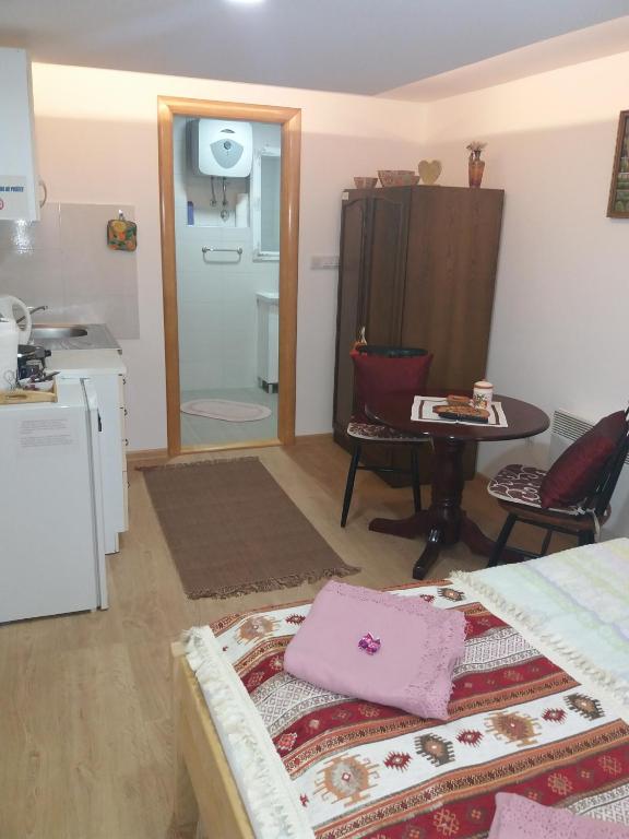 Kuchyň nebo kuchyňský kout v ubytování Apartments Vratnik