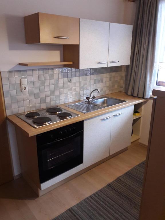 Kuchyň nebo kuchyňský kout v ubytování Ferienwohnung Kupfer