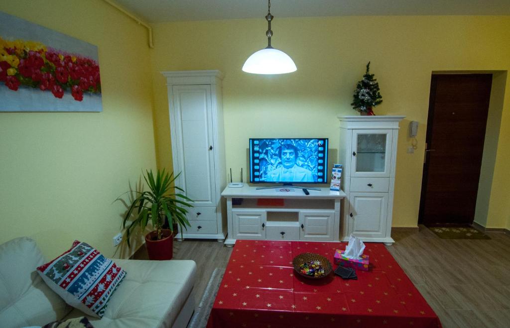 TV tai viihdekeskus majoituspaikassa Apartament Mircea