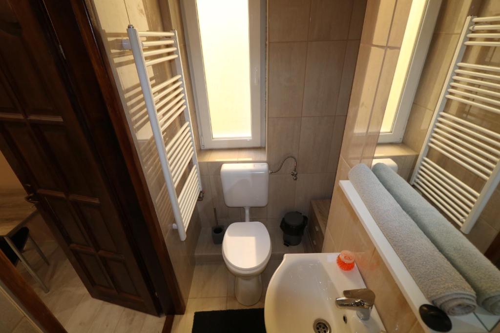 Koupelna v ubytování Rózsa Apartmanház