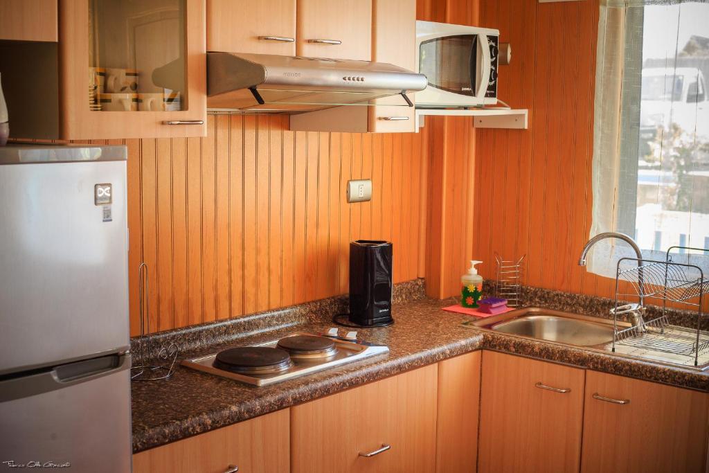 Kuchyň nebo kuchyňský kout v ubytování Marina Pichilemu