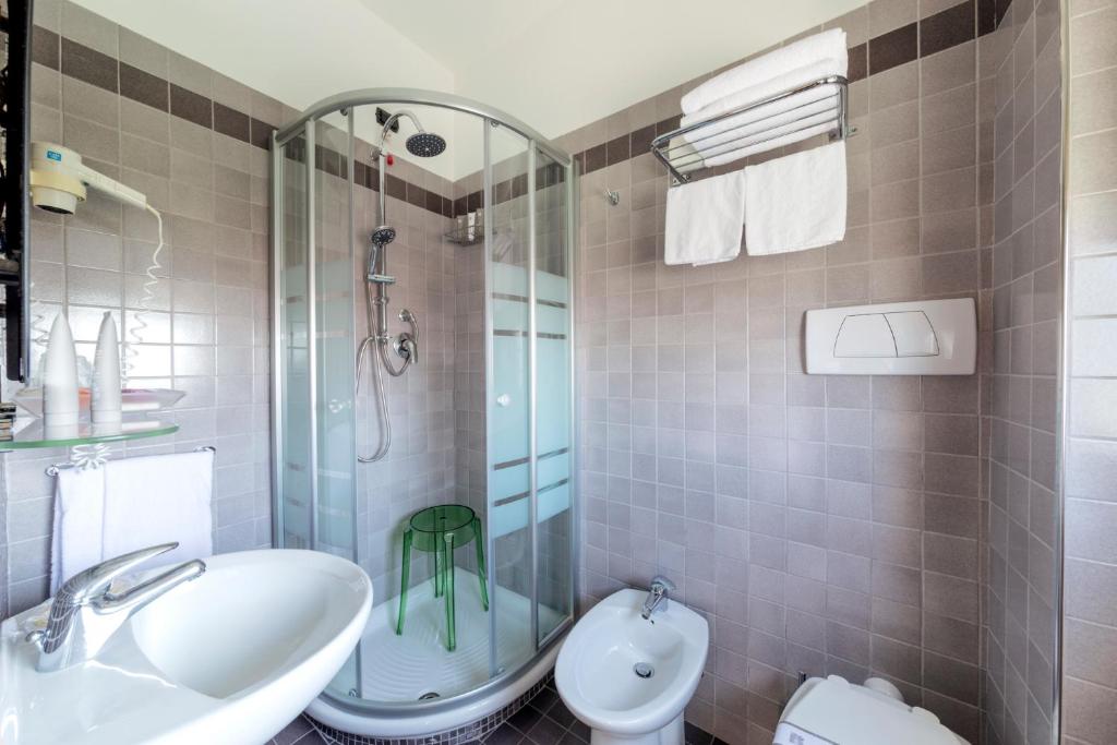 Koupelna v ubytování Hotel Bernard