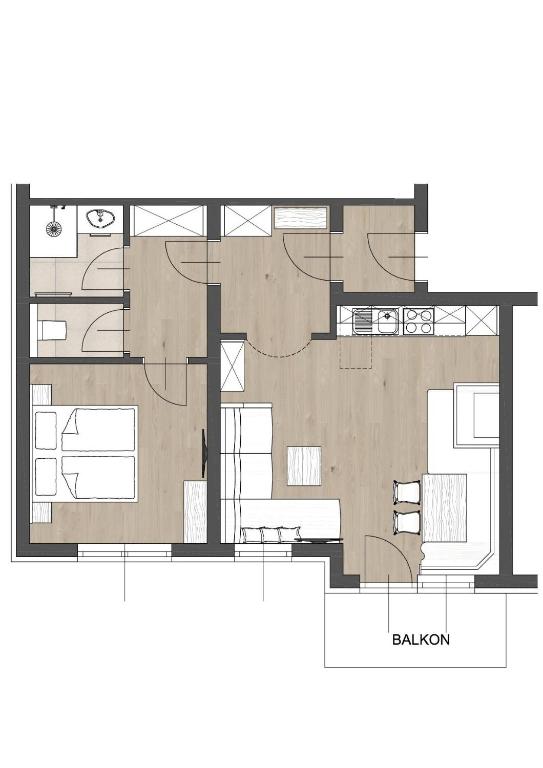 Půdorys ubytování Linharterhof Appartement