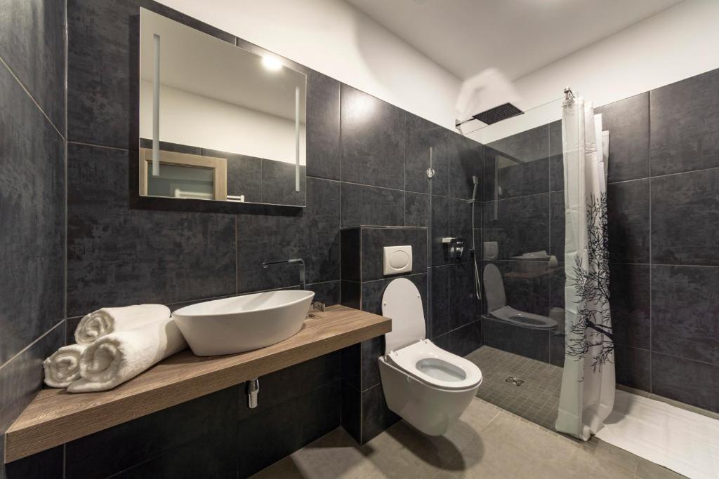 Koupelna v ubytování Hotel pod Kapličkou