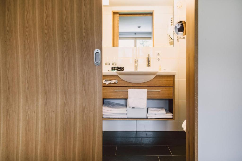 Koupelna v ubytování Hotel Alpenrose
