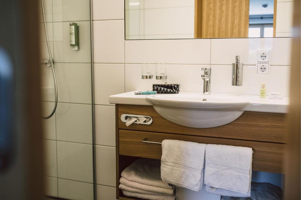 Koupelna v ubytování Hotel Alpenrose