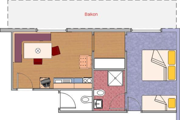 Půdorys ubytování 4 Elements Appartmenthaus Monarda