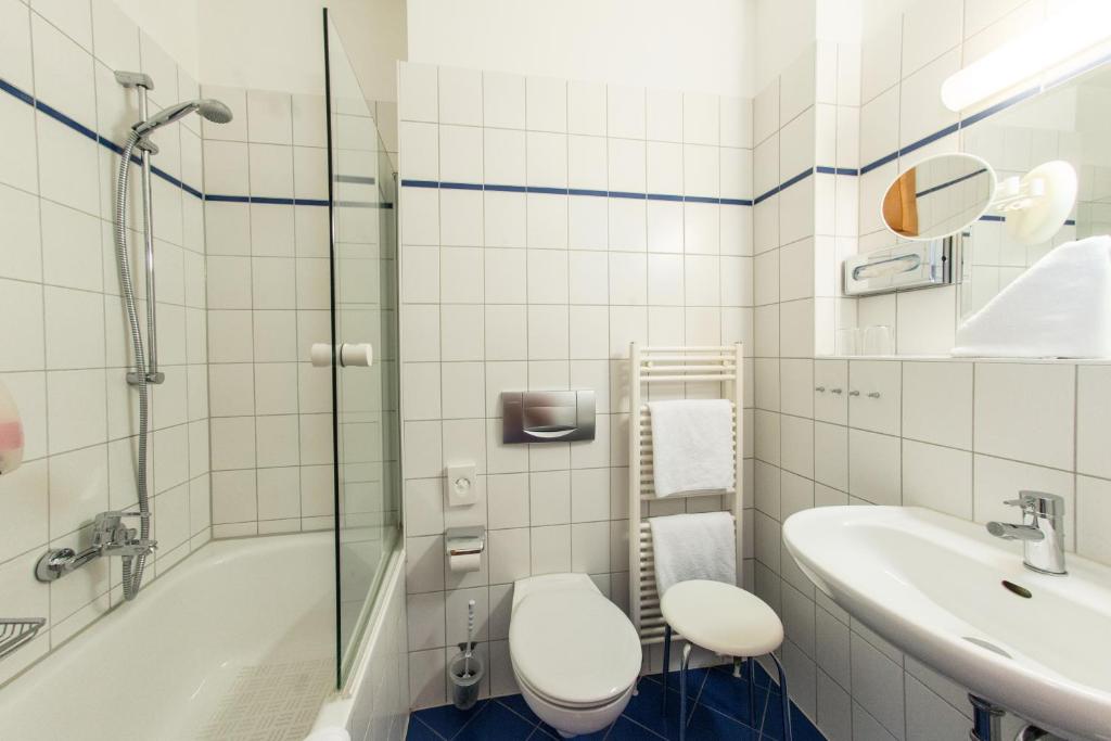 Koupelna v ubytování Glockenhof
