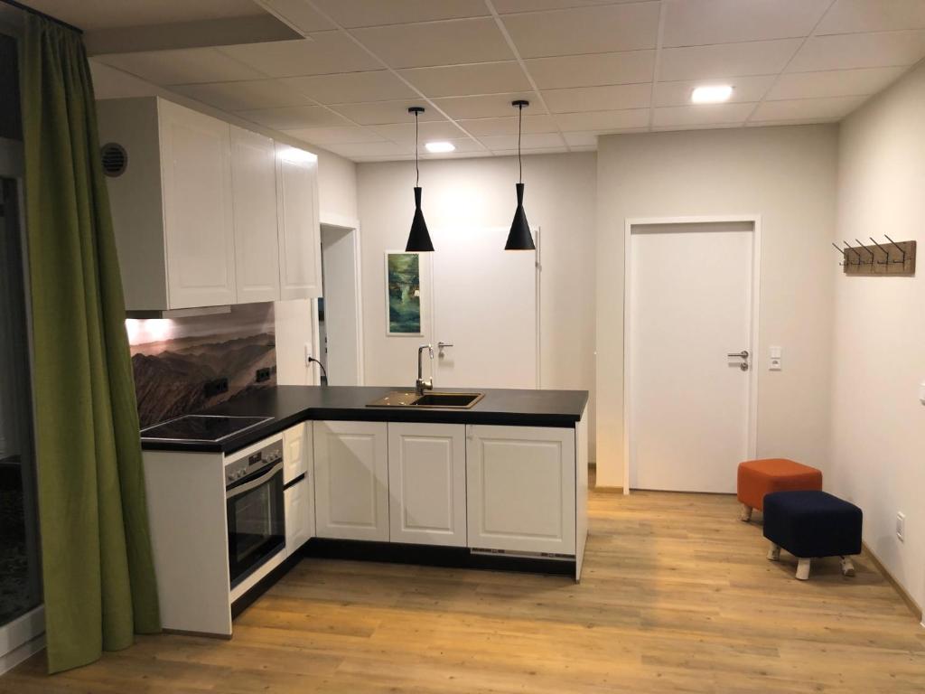 Kuchyň nebo kuchyňský kout v ubytování Chalet West