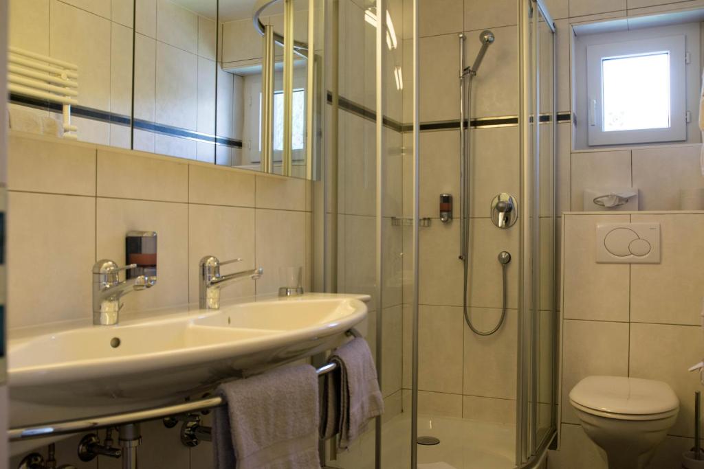 Koupelna v ubytování Hotel Europa