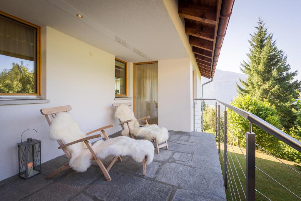 Balkón nebo terasa v ubytování LAAX Homes - Panorama Salums