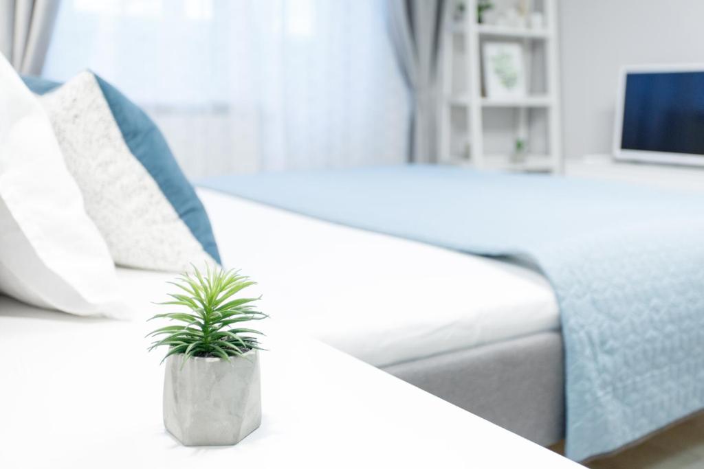 Postel nebo postele na pokoji v ubytování Apart-Hotel "LAVINA"