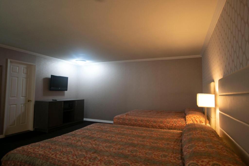 Postel nebo postele na pokoji v ubytování Alpha Inn and Suites