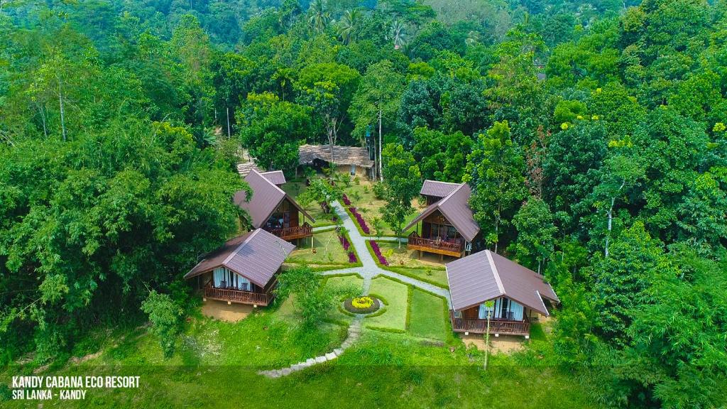 an overhead view of a house in the forest at Kandy Cabana in Kandy