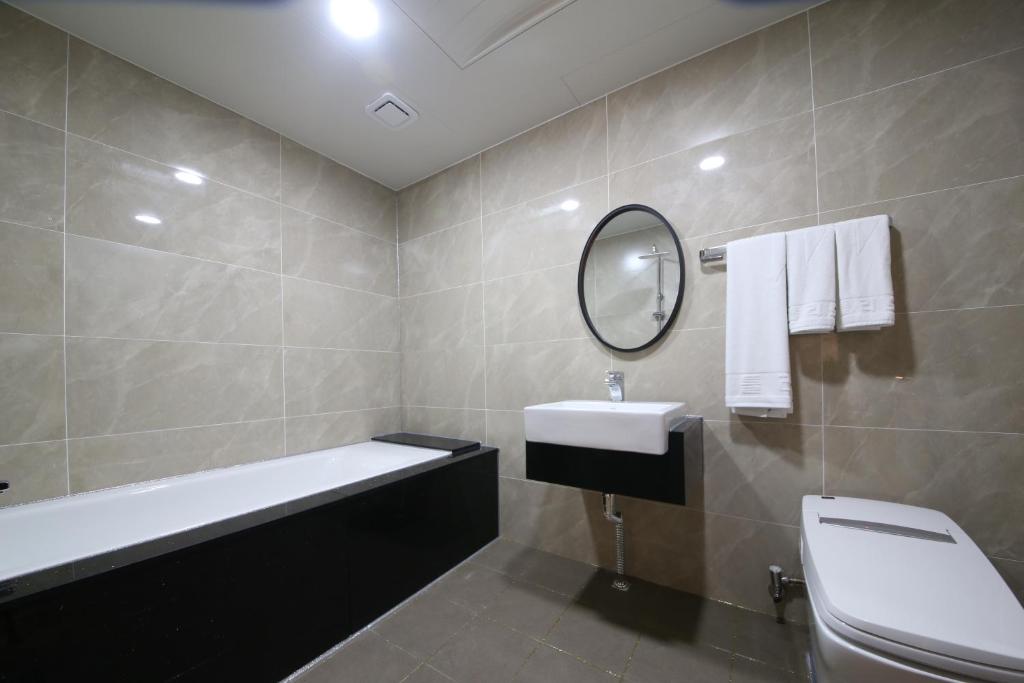 Koupelna v ubytování Hotel Artheim
