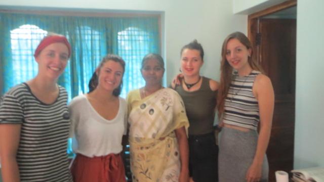 a group of women are posing for a picture at Countryside inn in Tiruvankod