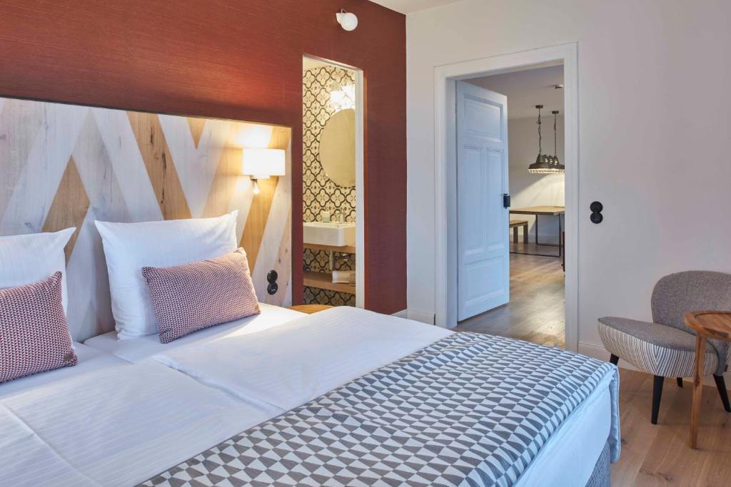 Postel nebo postele na pokoji v ubytování VIA`s Appartements und Ferienwohnungen