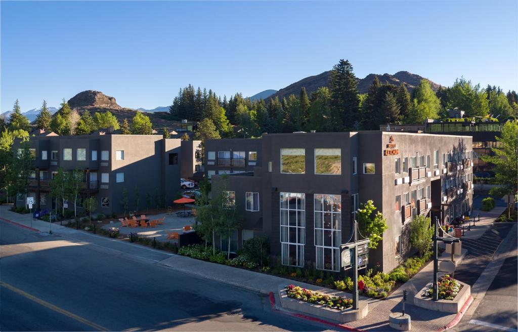 an overhead view of a building on a city street at Hotel Ketchum in Ketchum