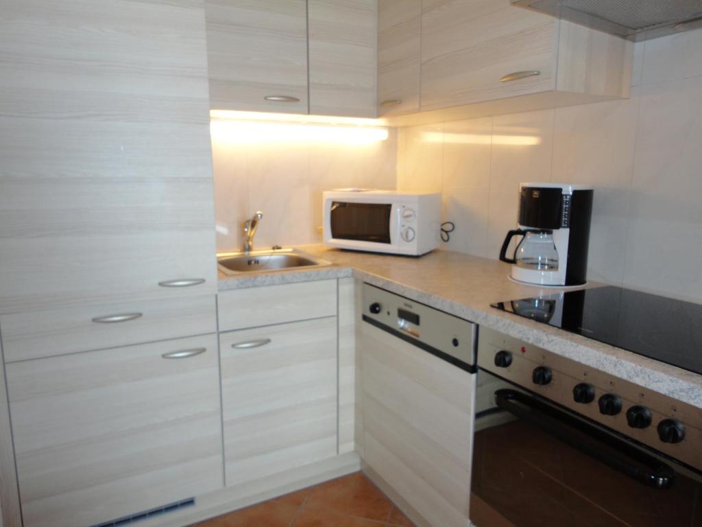 Kuchyň nebo kuchyňský kout v ubytování Appartement Haus Gatterer