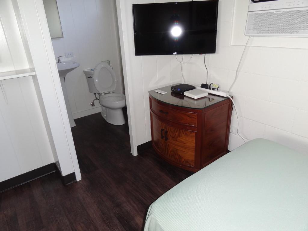 Koupelna v ubytování Tip Top Motel