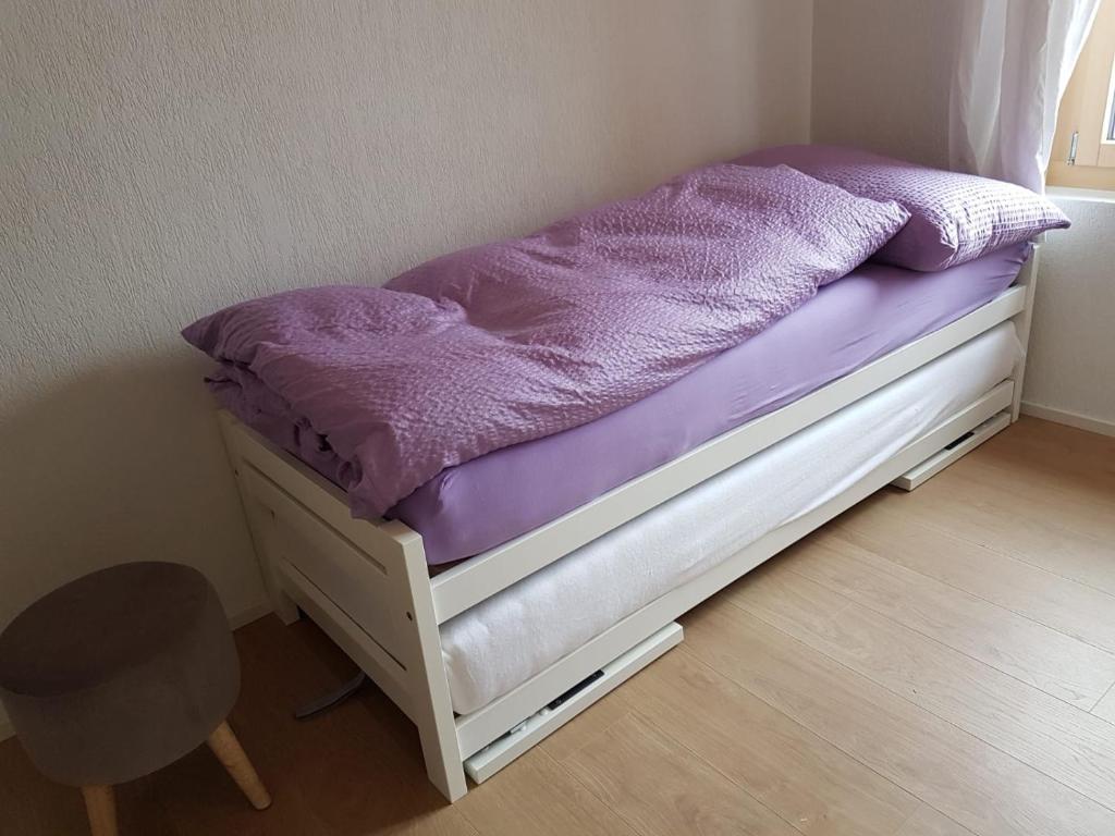 Postel nebo postele na pokoji v ubytování Chalet Grüneggli