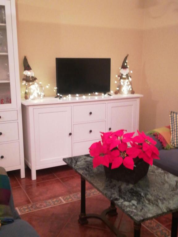 A television and/or entertainment centre at Casa Rural La Rasilla