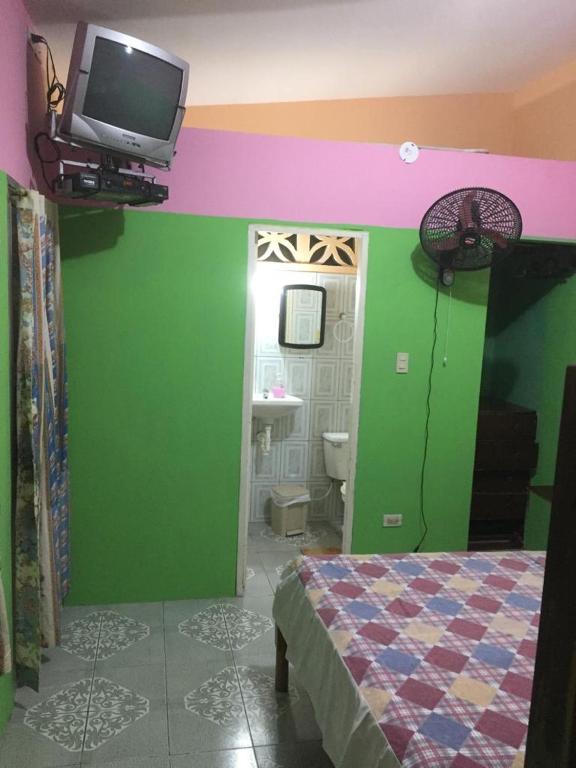 TV a/nebo společenská místnost v ubytování Hostal Camping Beach