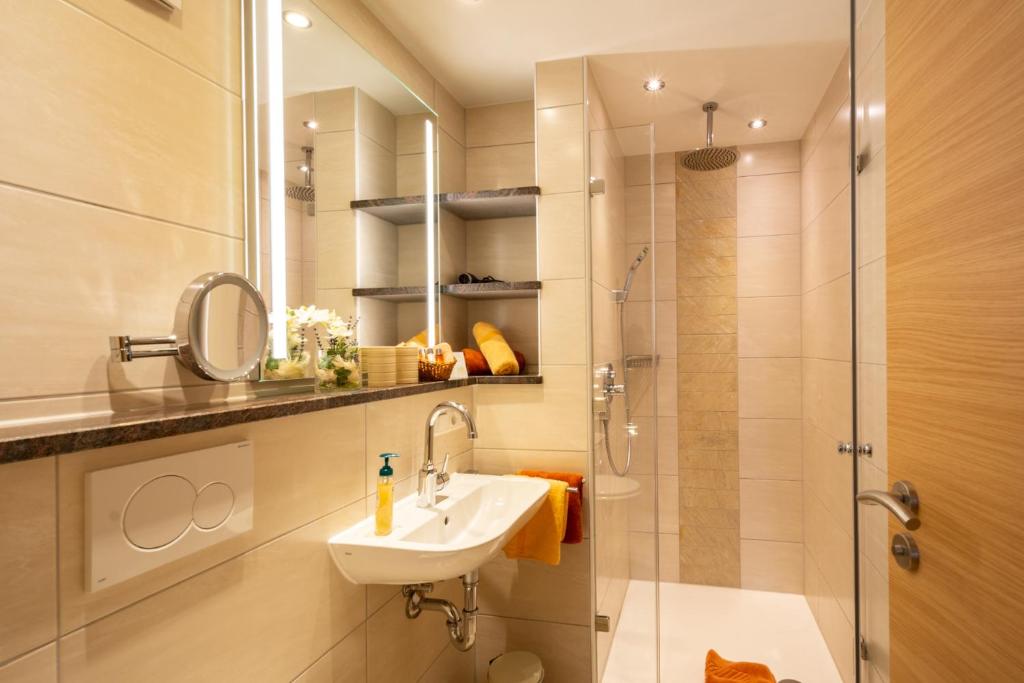 Koupelna v ubytování Boutique Hotel Angerer