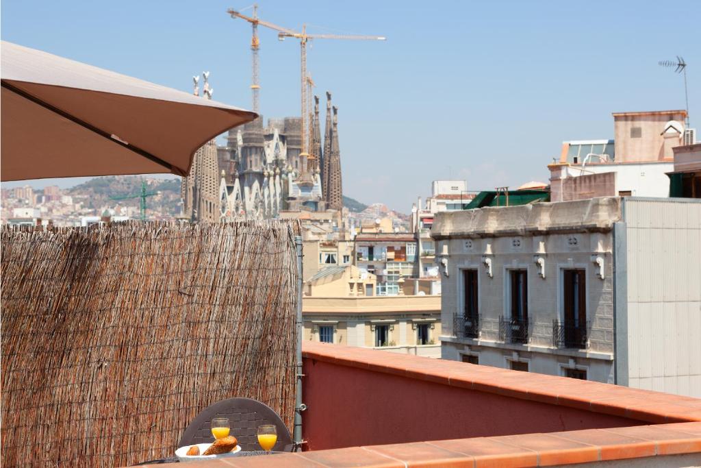 Nespecifikovaný výhled na destinaci Barcelona nebo výhled na město při pohledu z apartmánu