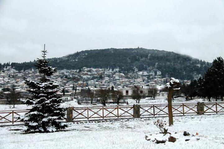 Archontiko Kirfis in Desfina durante el invierno